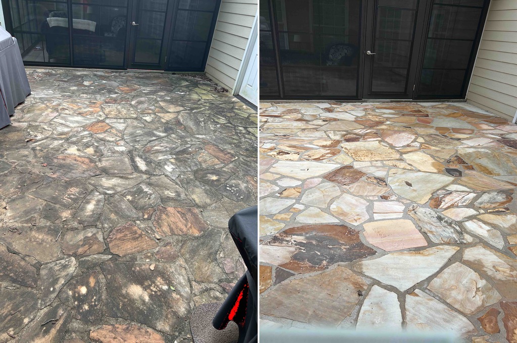 House washing, window cleaning, Flagstone patio washing, driveway cleaning, walkway, cleaning In Simpsonville, SC